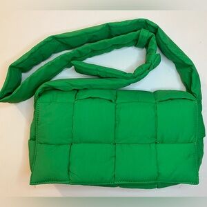 Vibrant Green Quilted Shoulder Bag